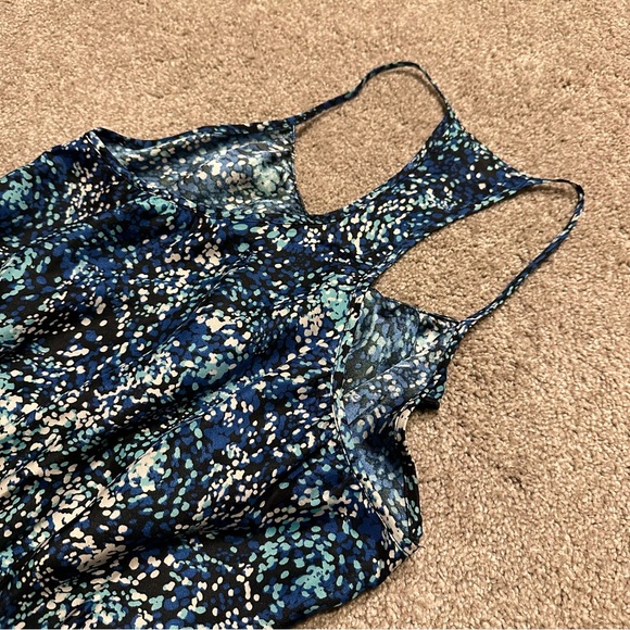 Shades of blue airy spring dress with racer back size XS - Picture 5 of 5